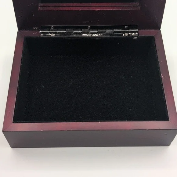 Elegant Decorative Wooden Trinket Jewelry Box with Silver Accents - Picture 4 of 10